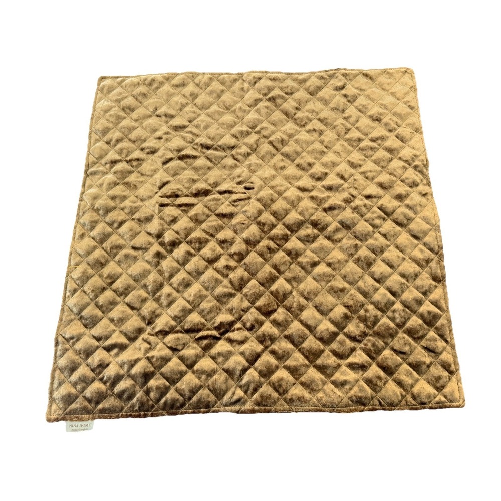 Nina Campbell Home Gold Quilted Velvet Euro Sham 26x26‎